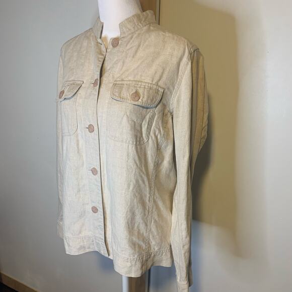 Sigrid Olsen SOBlue beige linen jacket size S - Picture 3 of 11